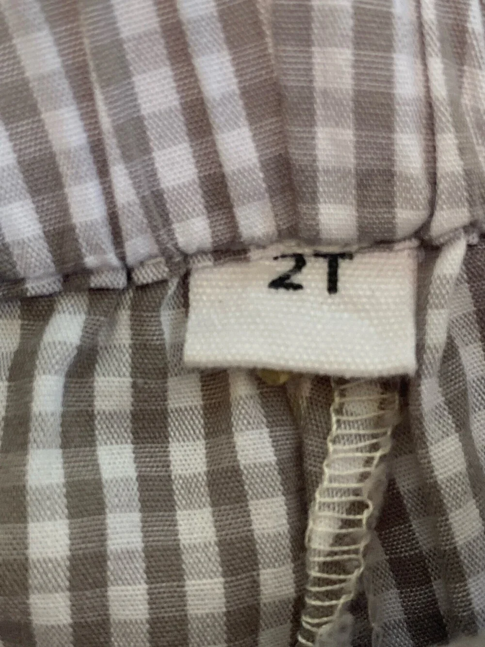 Boutique Cotton Girls Gingham Ruffle Hem Pants Size 2T